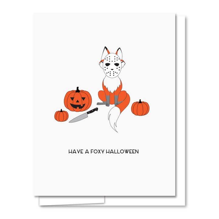 Foxy Halloween - Boktryckt Halloween-kort för wholesale av Quick Brown Fox Letterpress