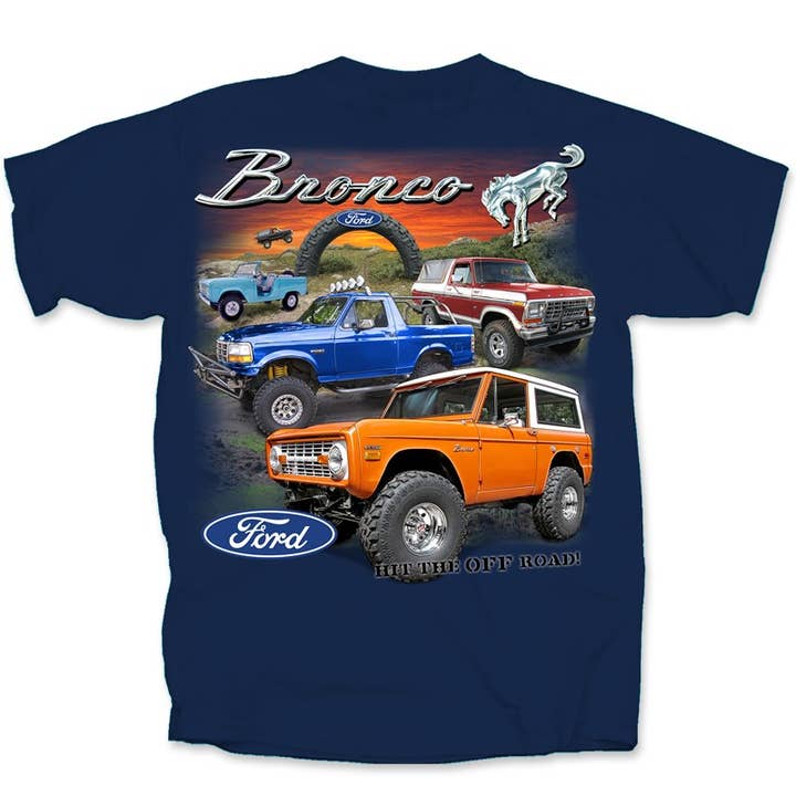 Joe Blow T's - Wholesale T-Shirt (Graphic) - Unisex - Ford 4 Vintage Broncos Hit the Off Road T-Shirt
