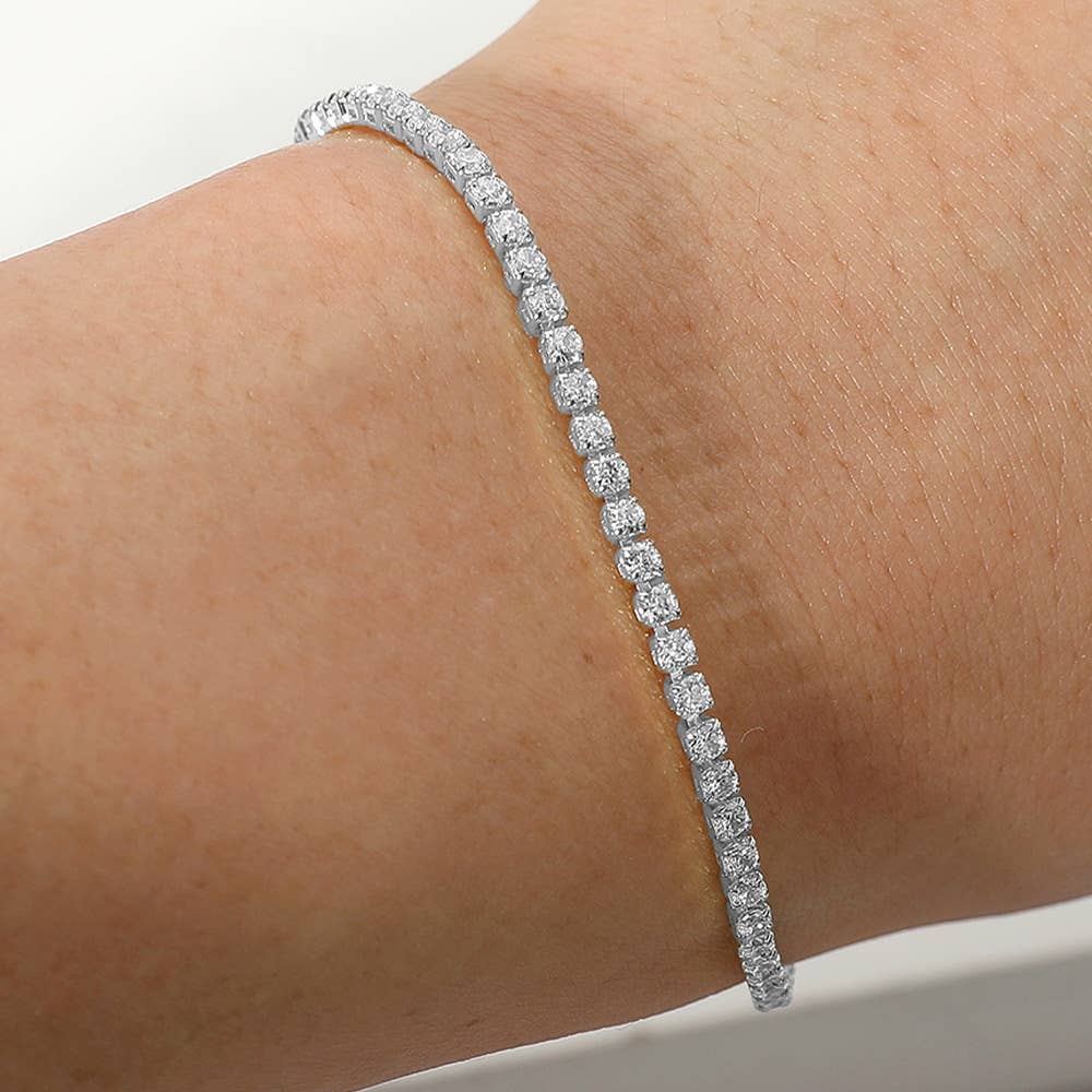 Sensibling Corp. – Engroshandel Tennisarmbånd – Rundt armbånd i rustfrit stål med CZ og justerbar trækrem3