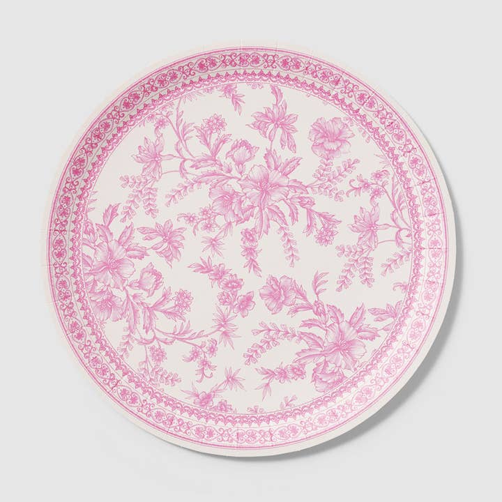 Coterie Party Supplies - Wholesale Disposable Plate - Pink Toile Large Plates (10 per pack)0