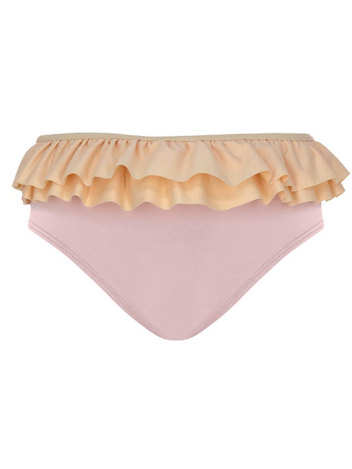 Pink UPF50+ Bikini Bottom with Ruffles for wholesale by Daring Littles
