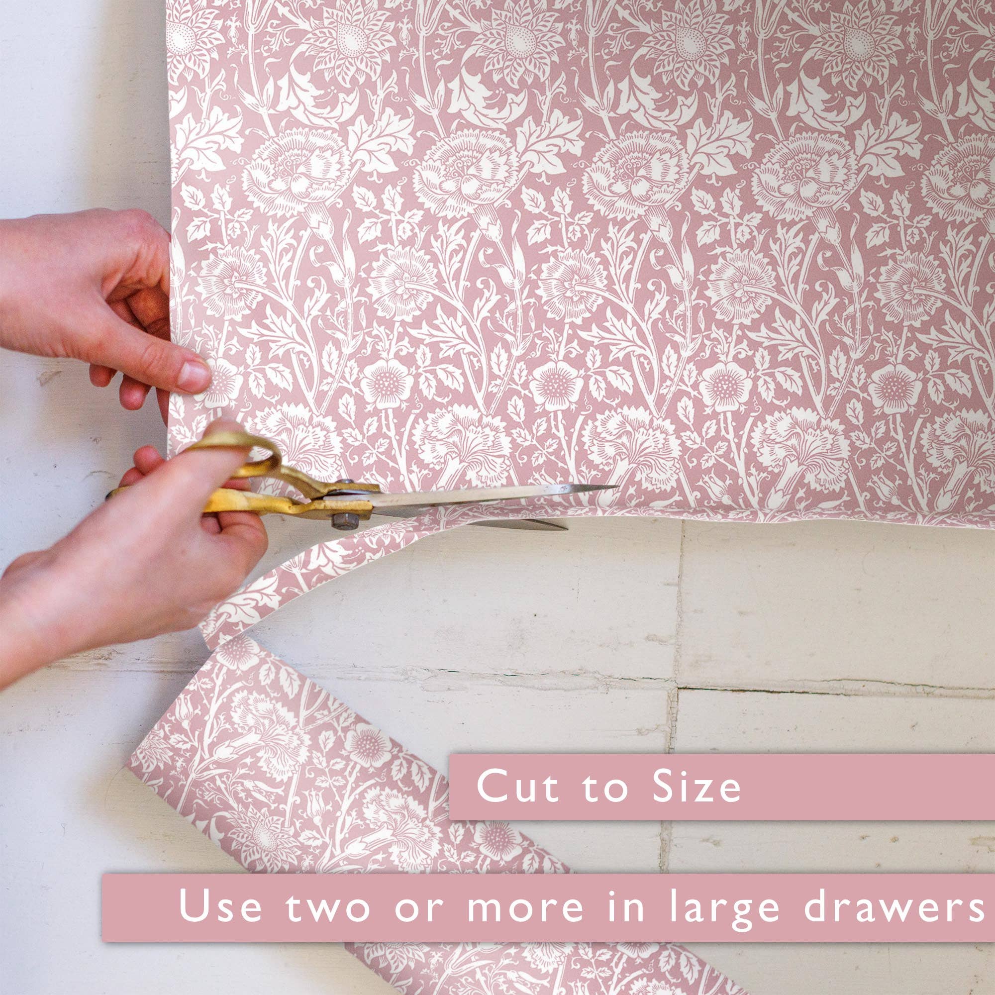 The Master Herbalist - Wholesale Drawer Liner - ROSE SCENTED Drawer Liners in PINK William Morris Design4