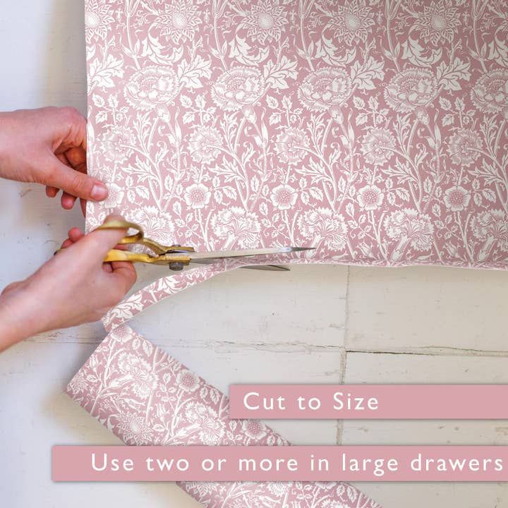 The Master Herbalist - Wholesale Drawer Liner - ROSE SCENTED Drawer Liners in PINK William Morris Design4