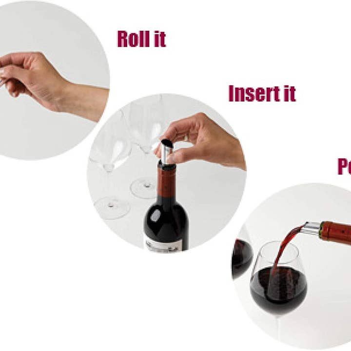 Cork Pops Inc - Wholesale Wine Tool Set - Drop Stop, 5 piece package, Boxed, silver disc