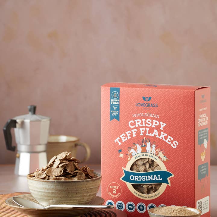 Lovegrass Ethiopia – wholesale Breakfast cereal – Wholegrain Crispy Teff Flakes Original 350g5