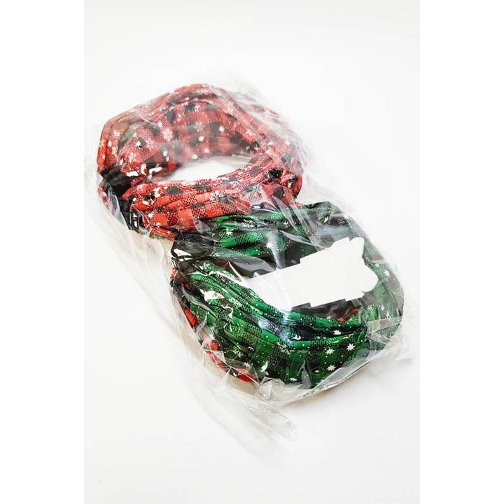 Funteze - Wholesale Fashion Headband - Women's - Christmas Plaid Snowflake Headband
