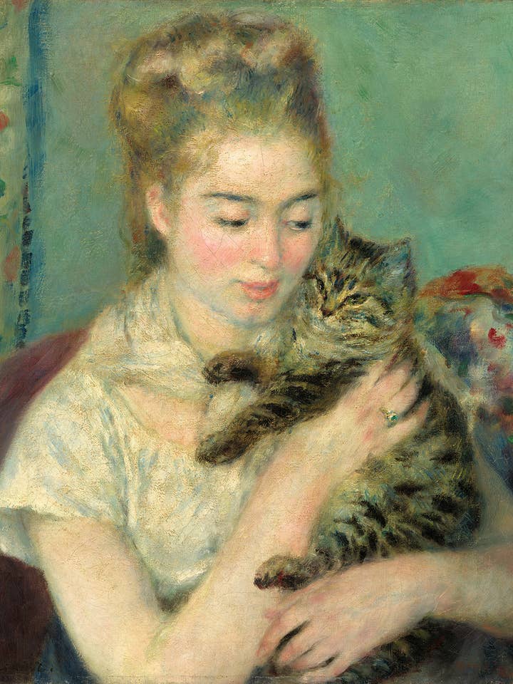 Femme avec un chat d'Auguste Renoir pour la vente par Keep Calm Collection