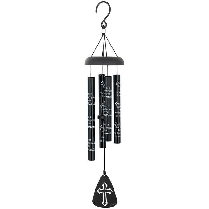 "God Has You" 21" Black Sonnet Chime for wholesale by Gift & Garden by Carson