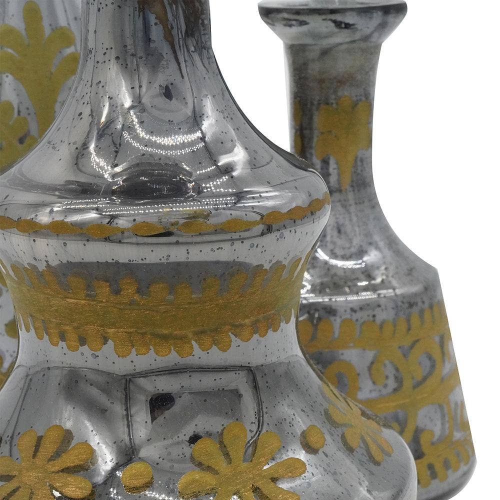 A&B Home Group Inc. - Wholesale Decorative Jar - S/3 Decanters - Silver/Clear/Gold9