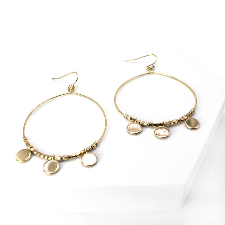 Brincos pendurados em aro redondo c/ pistão de disco por atacado de StarryNYC