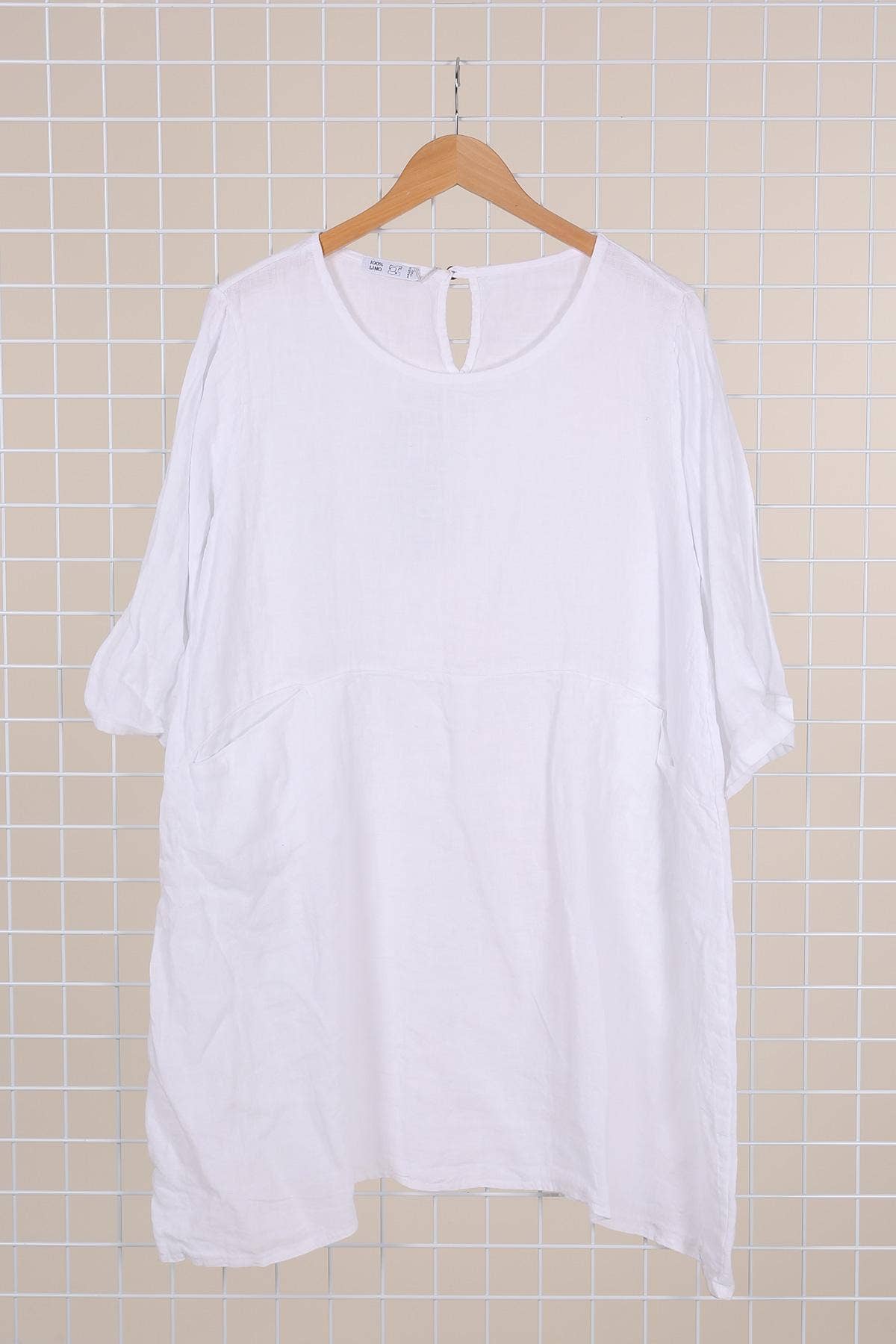 la maison des fibres naturelles – Engroshandel Kjole - Dame – Kort hørkjole med rund hals i 100 % hør 671929