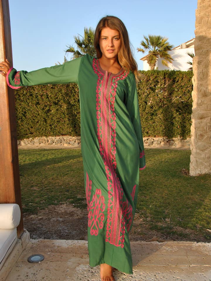 Gipci - Wholesale Kaftan - Women's - Winter Bohemian Maxi Kaftan Dress, Moroccan Maxi Caftan0