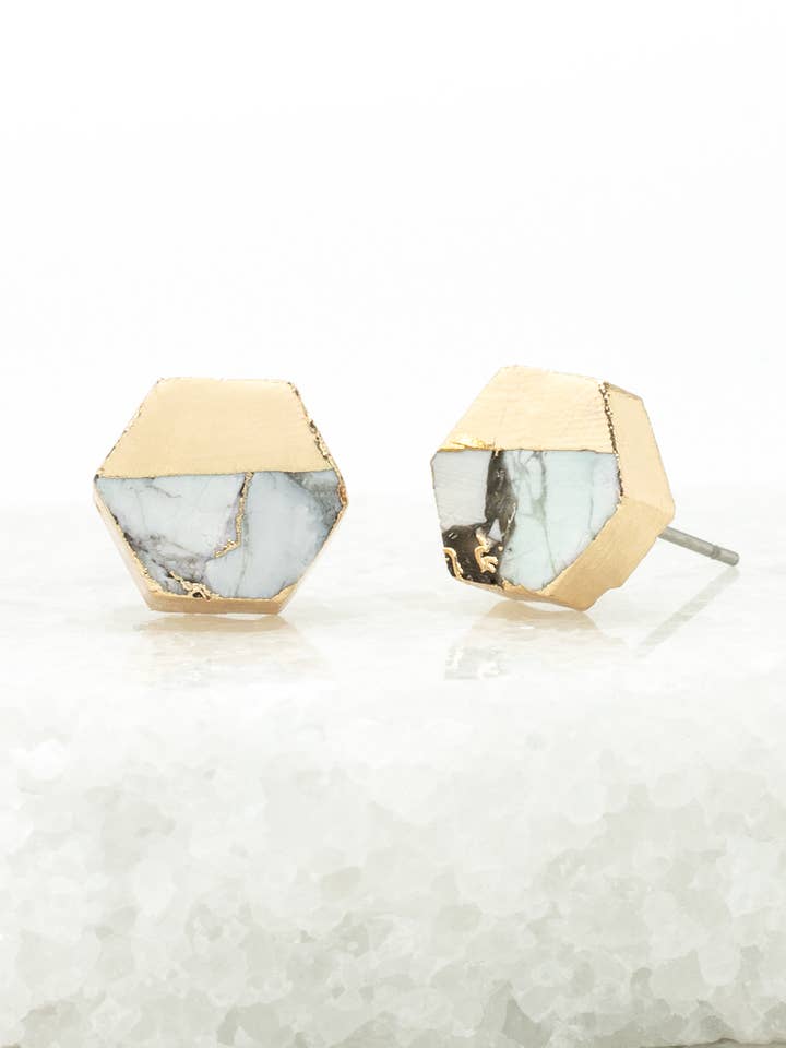 Canopy Stud Earrings – White Turquoise for wholesale by Starfish Project, Inc