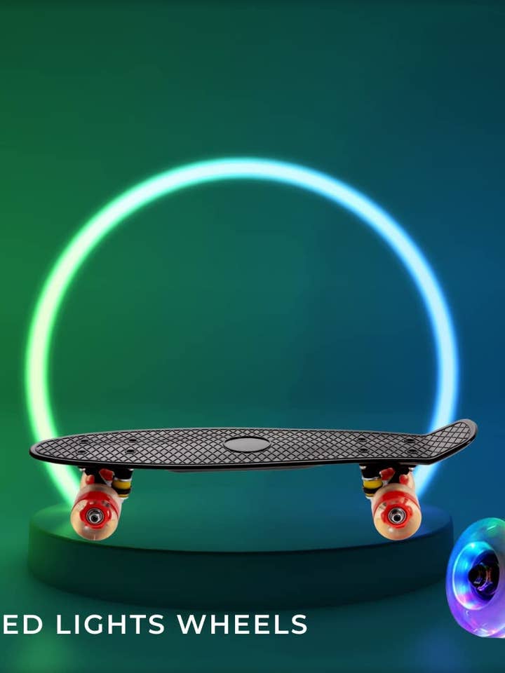 Mini Cruiser Penny Skateboard with LED Wheels - Set of 8 for wholesale by ROFFT USA LLC