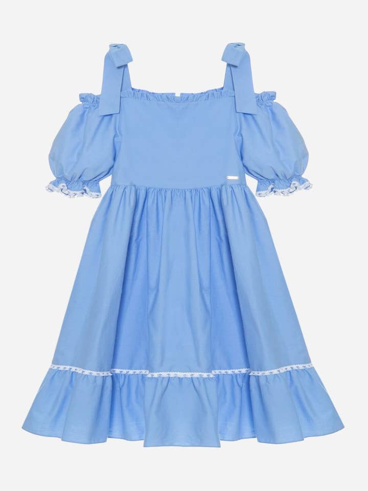 Abito azzurro senza spalline da ragazza per la vendita all'ingrosso da parte di Patachou