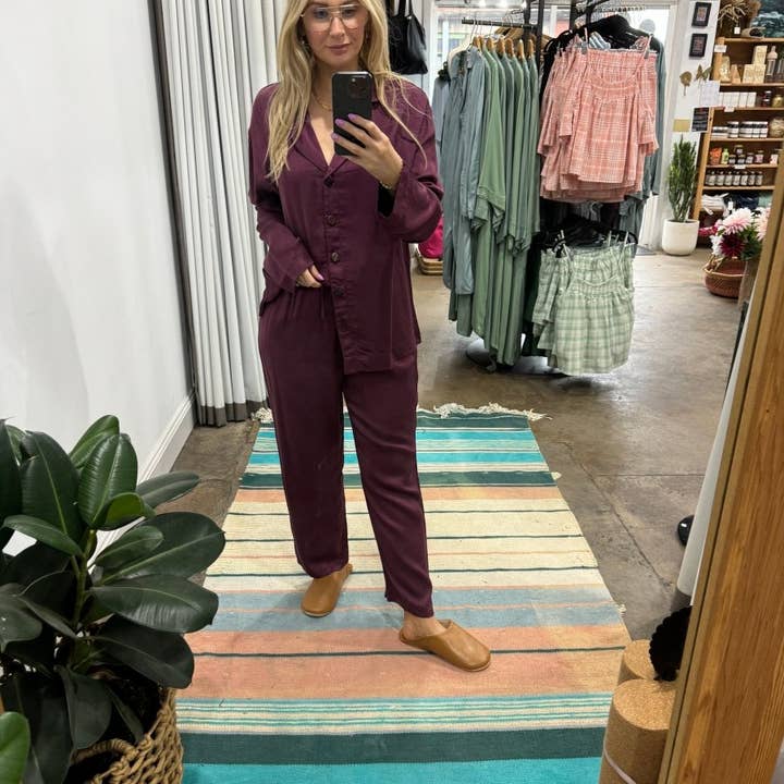 Bamboo Pyjama Set in Burgundy and other Purchase Wholesale red velvet pjs. Free Returns & Net 60 Terms on Faire trending on Faire.