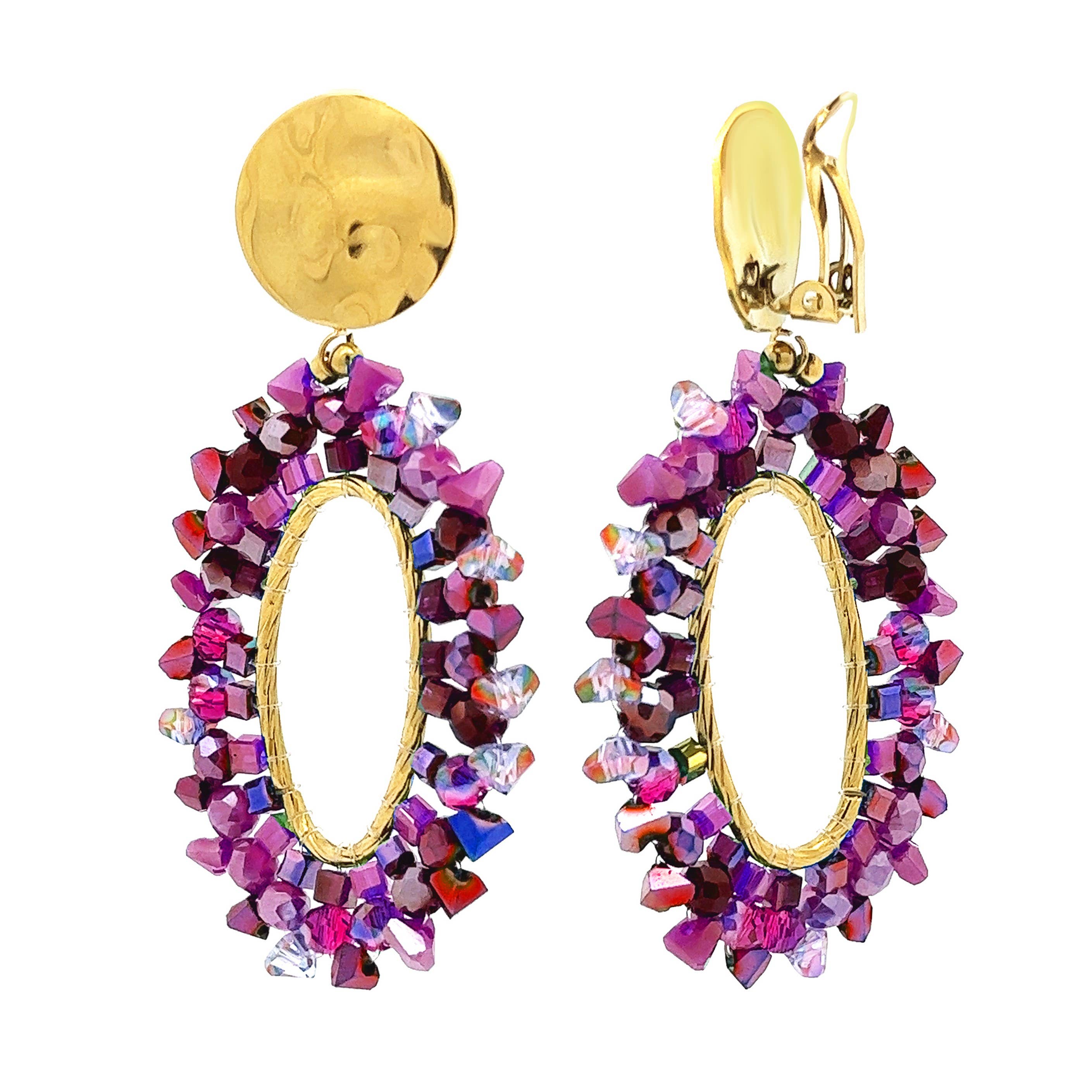 AMORINO SRL - Wholesale Dangle Earrings - Crystal Earring Clip - OL2392E7344