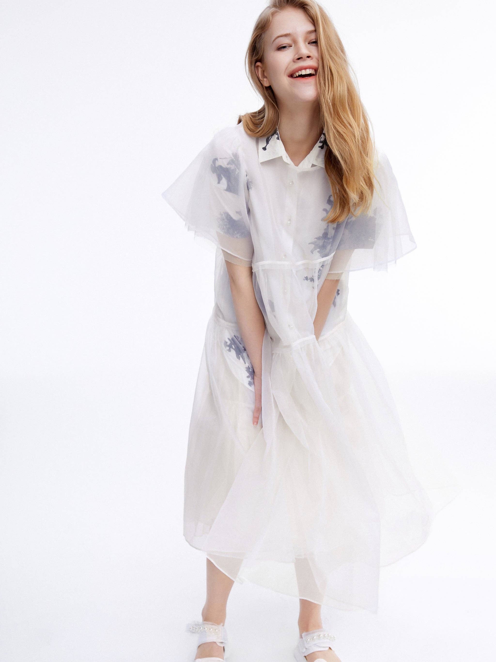 Urlazh - Wholesale Dress - Women's - ROMA Ink-Tulle Overlay Dress3