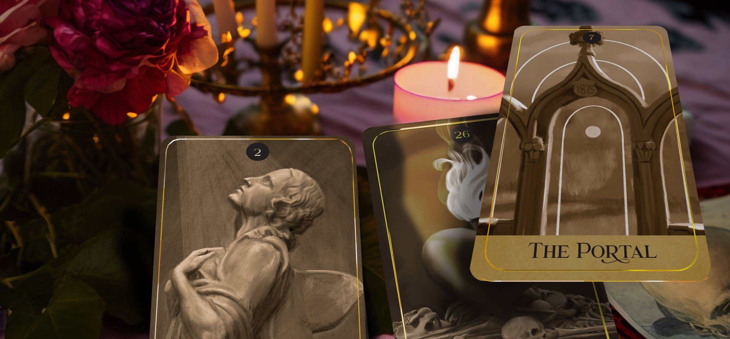 La Panthère Studio - Venta al por mayor Cartas del tarot - Roses, Dust & Ashes, ganador del premio "Mejor Baraja Indie"4