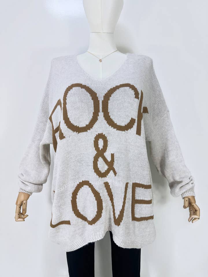 ZAFA PARIS - Venta al por mayor Jersey de punto - Mujer - 21F15H38-ROCK LOVE-JERSEY ROCK LOVE DE TALLA GRANDE