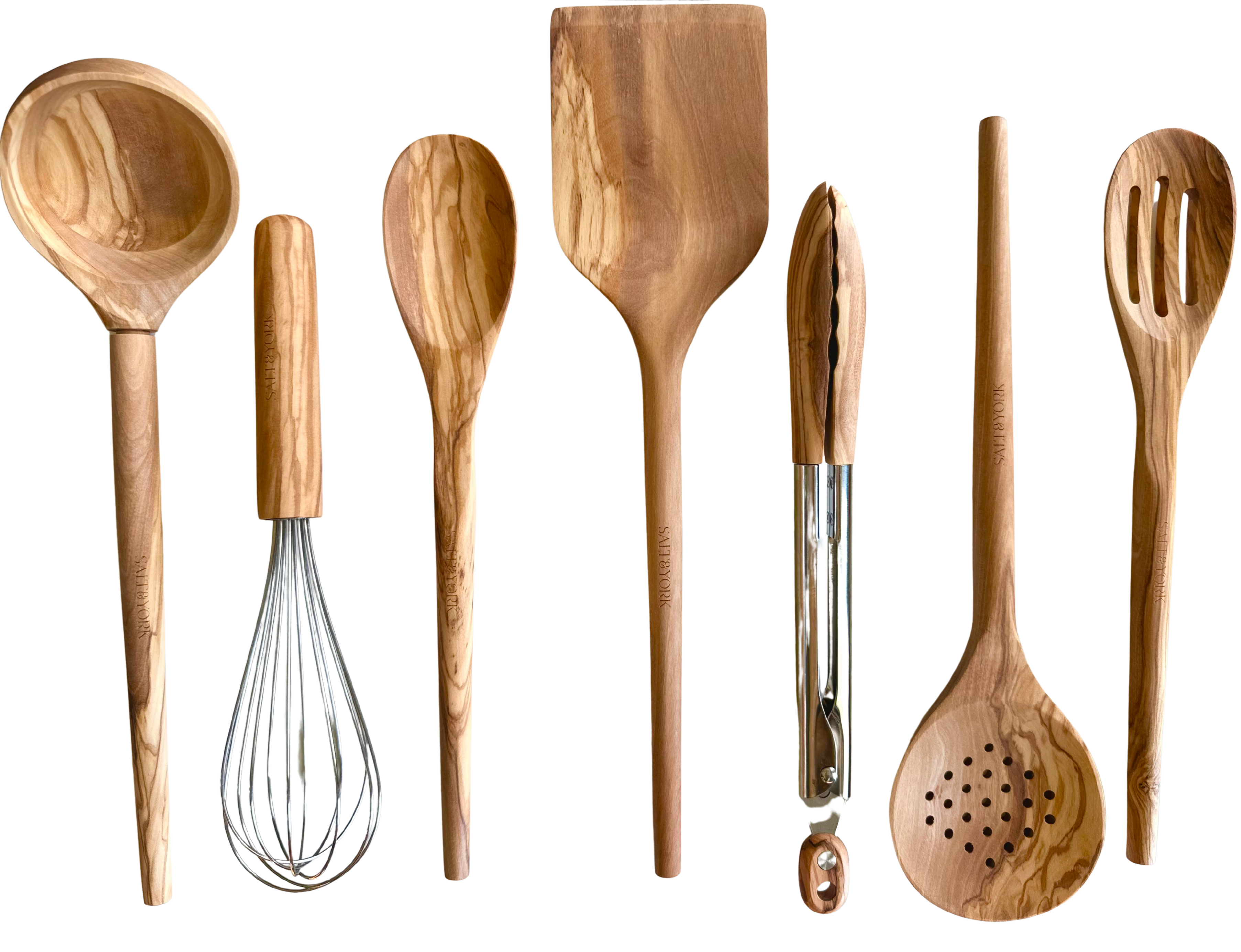 Salt & York - Vendita all'ingrosso Set di utensili da cucina - Set di utensili da cucina in legno d'olivo – Atossico, Senza plastica9