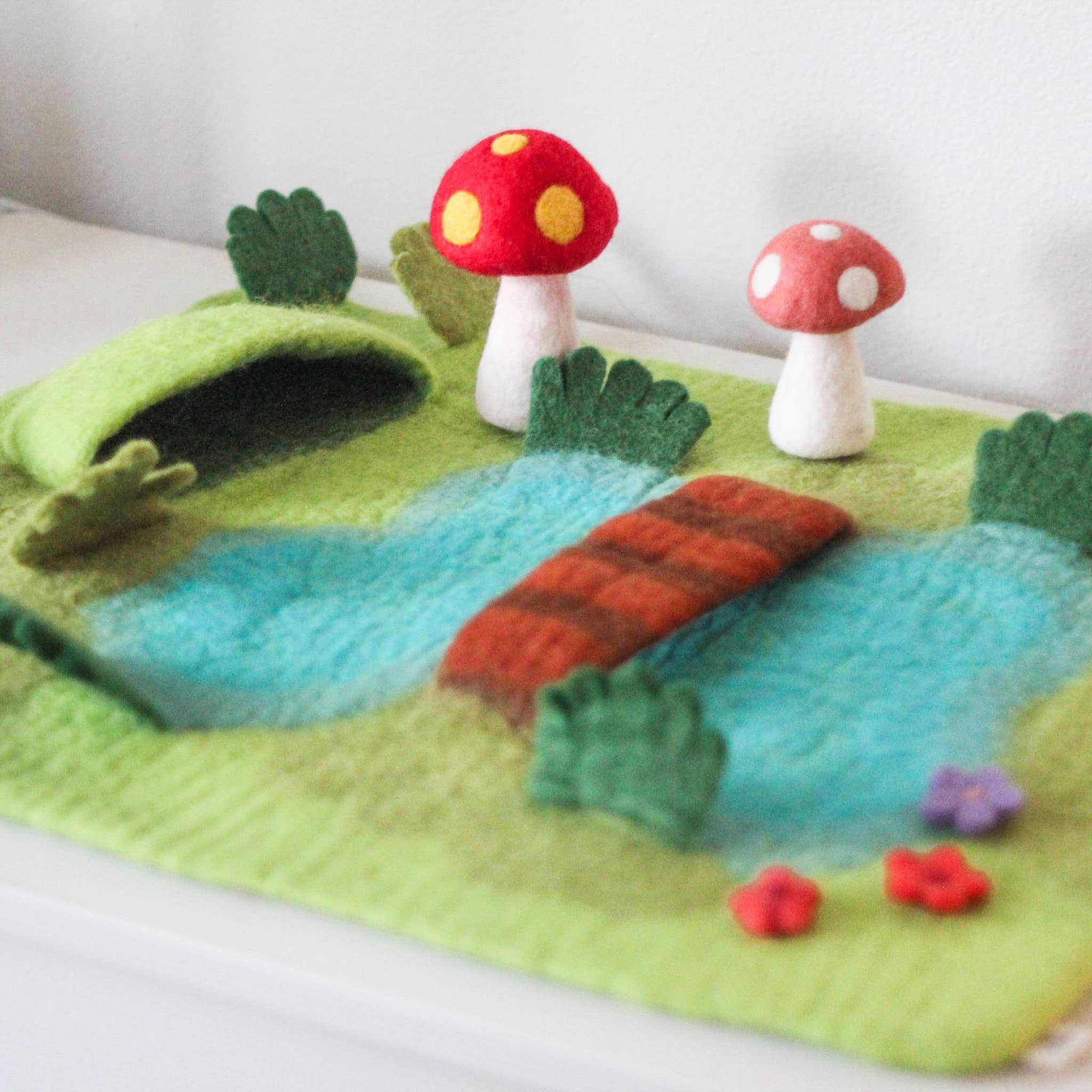 Play Planet - Wholesale Play Mat - Kids & Baby - Fairy Garden Pond Felted Play Mat Set | Felted Play Mat4