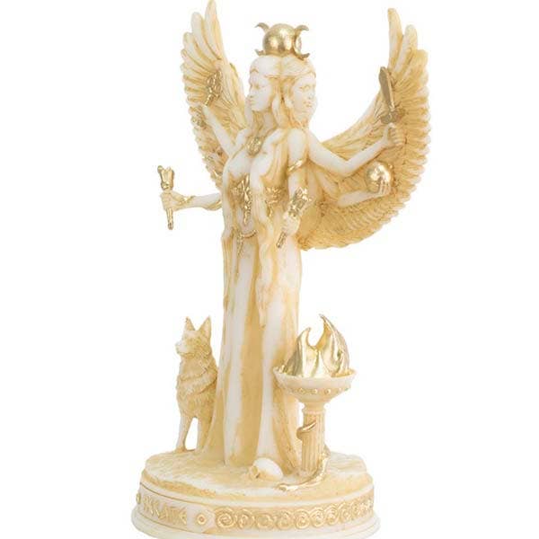 Art Culture Deco - Venta al por mayor Figura decorativa - Estatua de Hécate Diosa de la Magia Escultura de Mármol 24,5 cm2