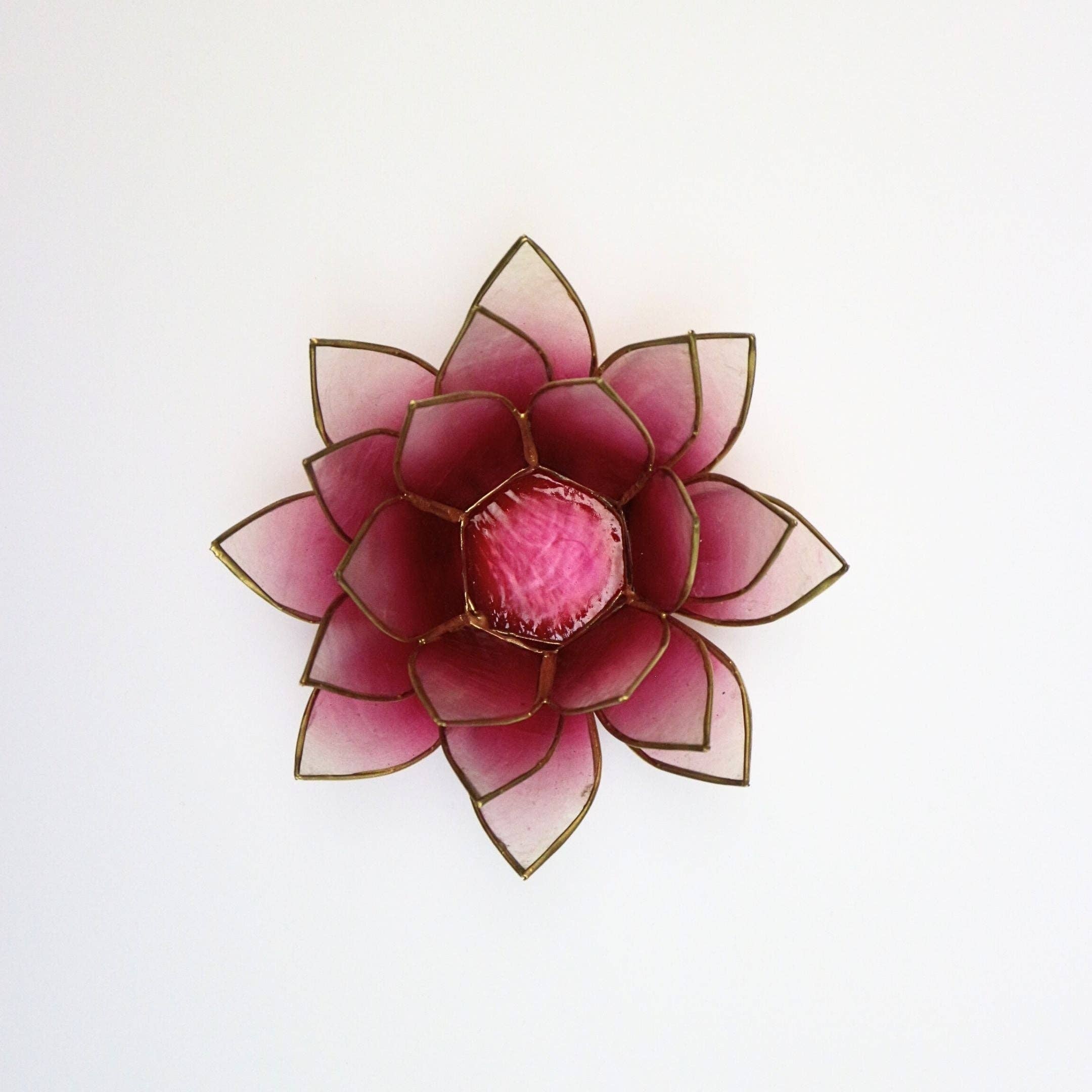 Rauha Crafts - Wholesale Candle Holder - Capiz Tealight Candle Holder | Lotus - Red/Natural4