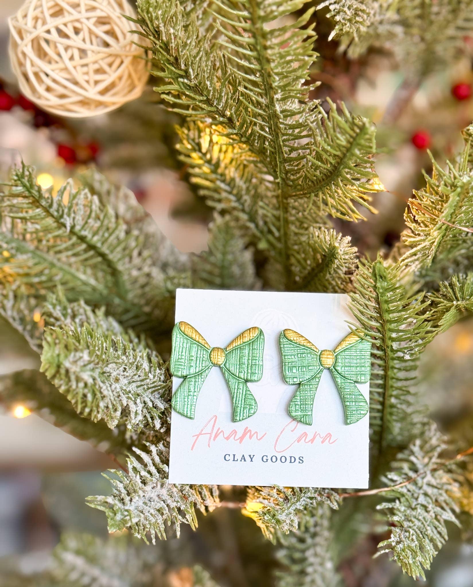 Anam Cara Clay Goods - Wholesale Stud/Post Earrings - Sparkle Bow Statement Studs-Polymer Clay Earrings3