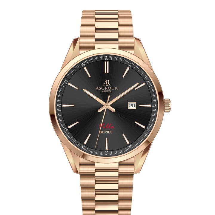 Roségold/schwarze Villa für den Großhandel von ASOROCK WATCHES ™
