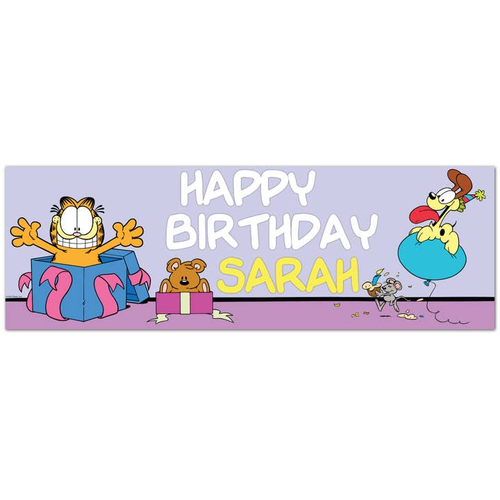 Garfield Cumpleaños - Adhesivo de Pared con Banner de Nombre Personalizado para venta al por mayor de Themed