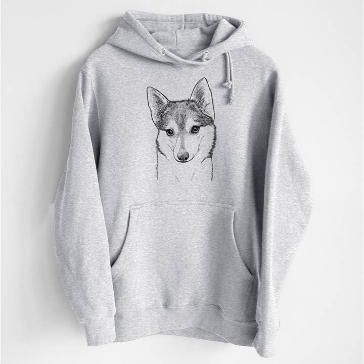Inkopious - Wholesale Hoodie - Unisex - Nami the Alaskan Klee Kai- Heavyweight Fleece Hoodie