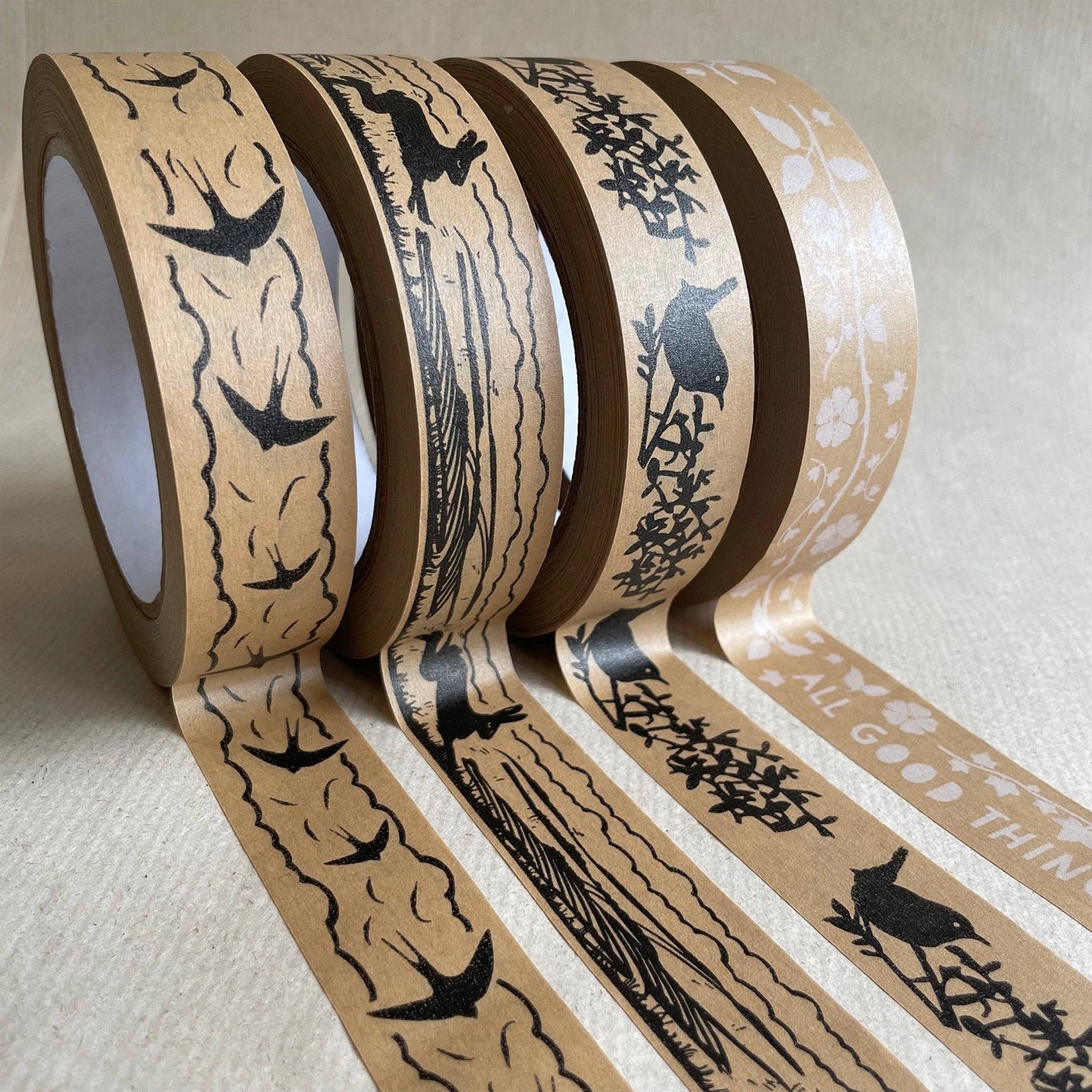 A Blackbird Sang - Wholesale Tape - Kraft Paper Tape - Wren with hedgerow8