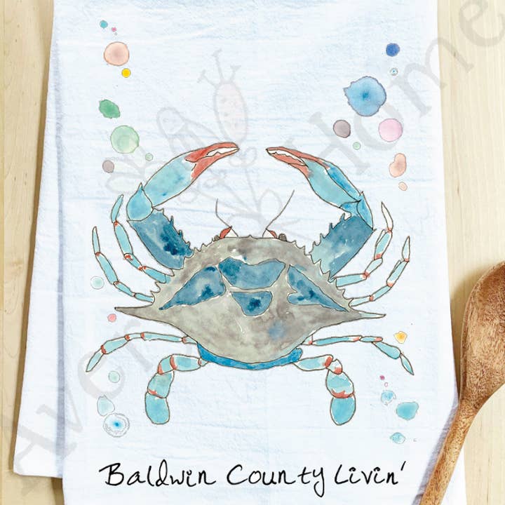 Avery's Home - Vente Torchons - Torchon côtier personnalisable "Blue Crab Ocean"3