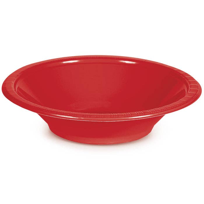 Bulk Party Decor - Wholesale Disposable Plate - Classic Red 12 oz Plastic Bowls, 20/Pkg