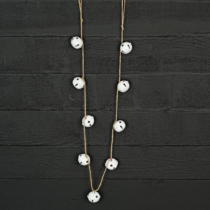 570652- 5ft Metal Bell Garland-2inD White x 6 for wholesale by Holiday Depot Inc.