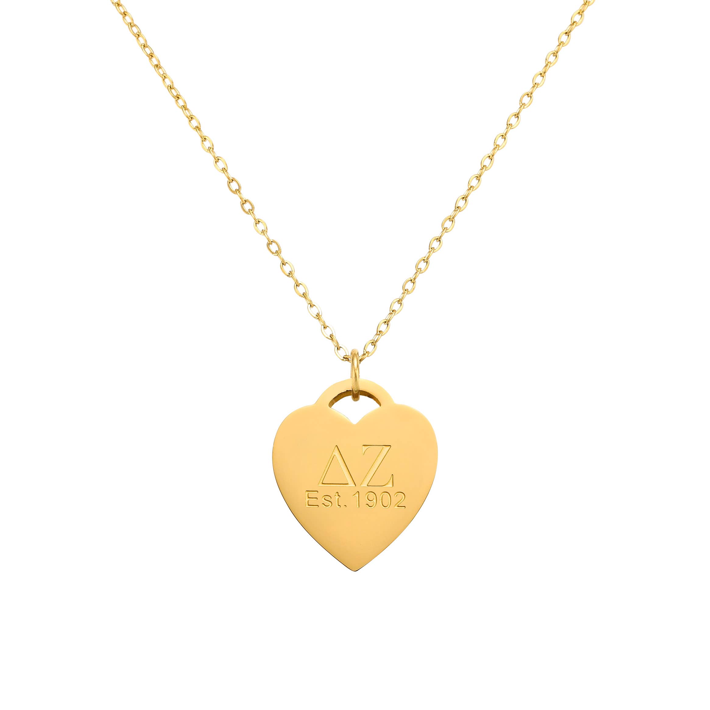 Shawn Paul - Wholesale Pendant/charm necklace - Delta Zeta - Heart Tag Necklace (1.5mm Chain)0