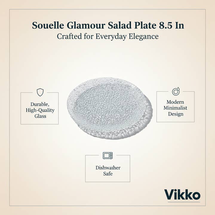 Kadra Kitchenware - Vente Assiette à salade - Souelle - Glamour, assiette à salade 8,5 po, lavable au lave-vaisselle3