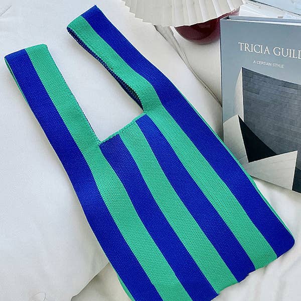 UZ Wholesale Store - Wholesale Tote bag – Women's - Contrast Color Striped Bags Woven Handbag4