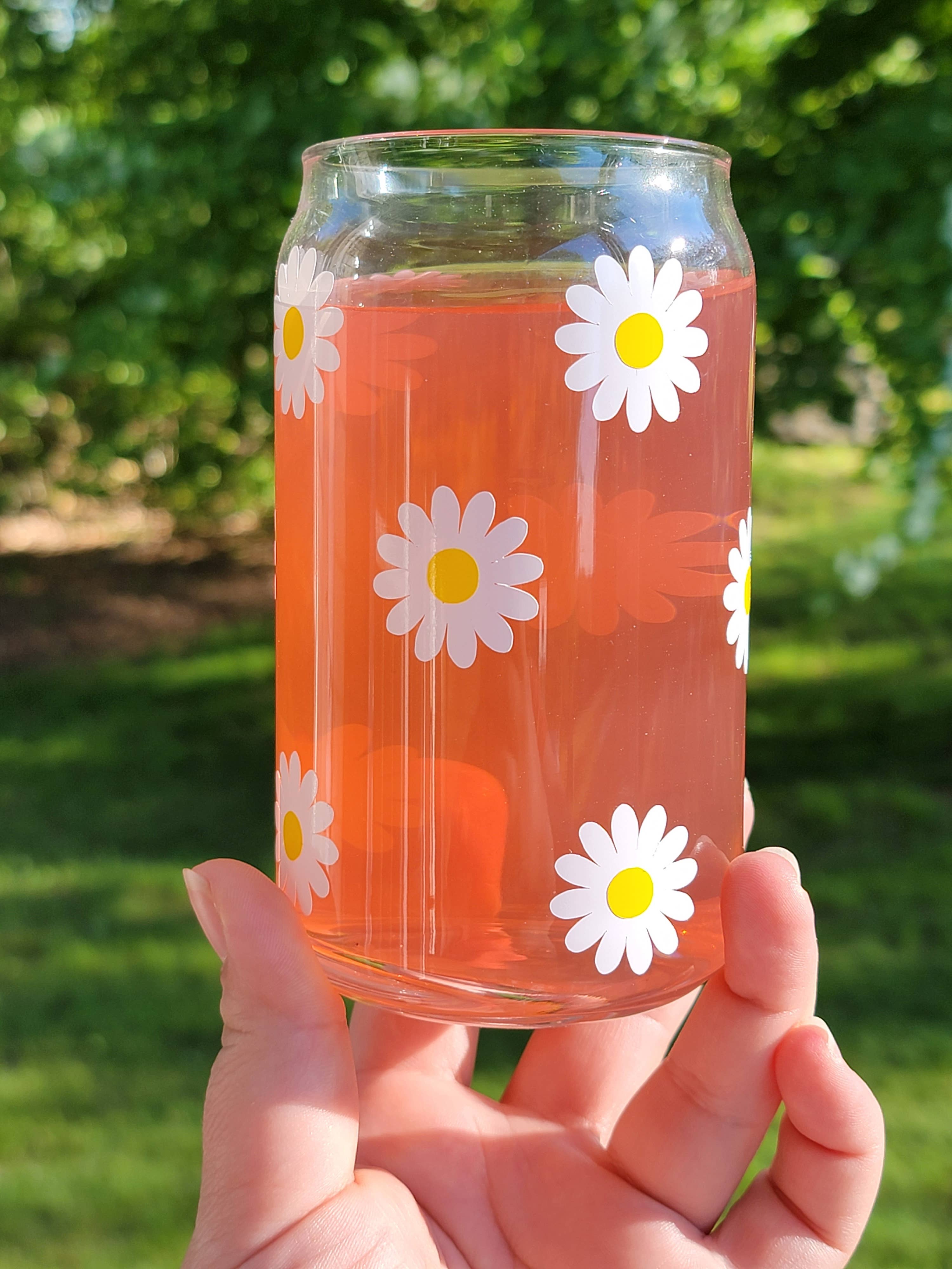 Vulpine Vinyls - Wholesale Drinking Glass/Cup - Daisy Glass Cup 16 or 20oz4