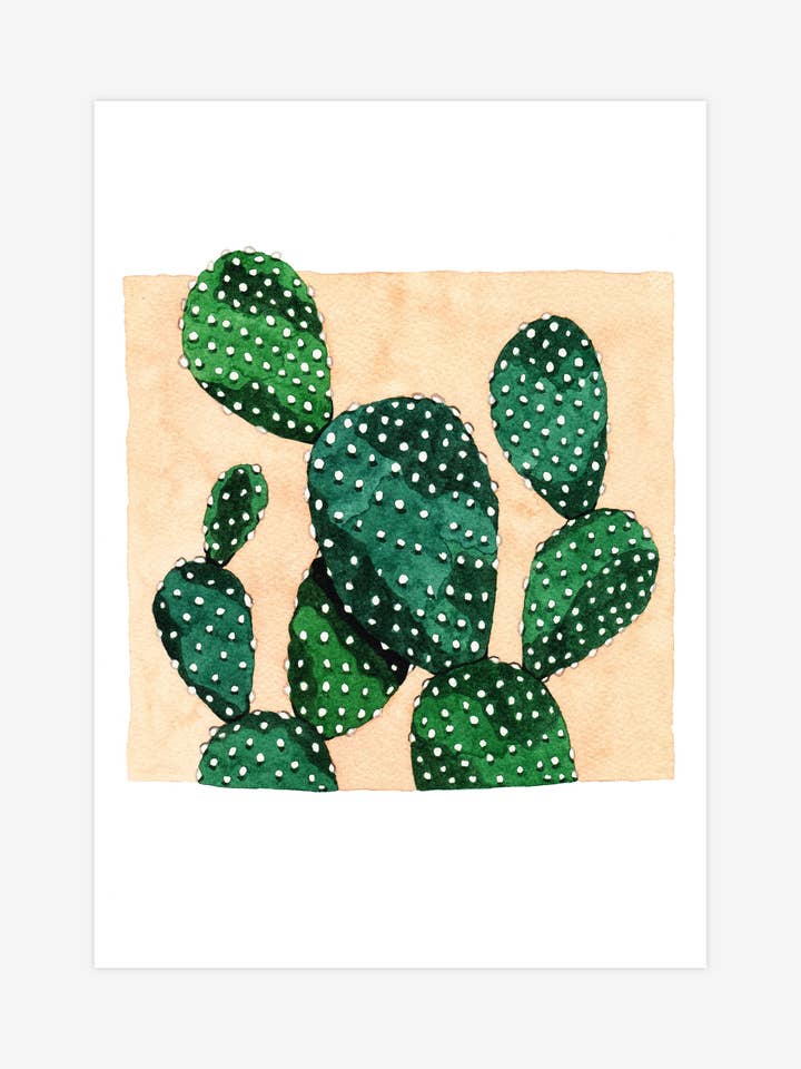 Prickly Pear Cactus A4 Print for wholesale by Katrina Sophia