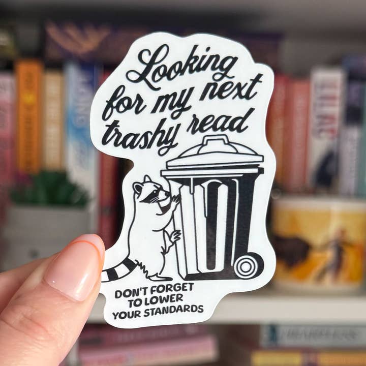Trash reads raccoon sticker for wholesale by Crafty Baker Designs