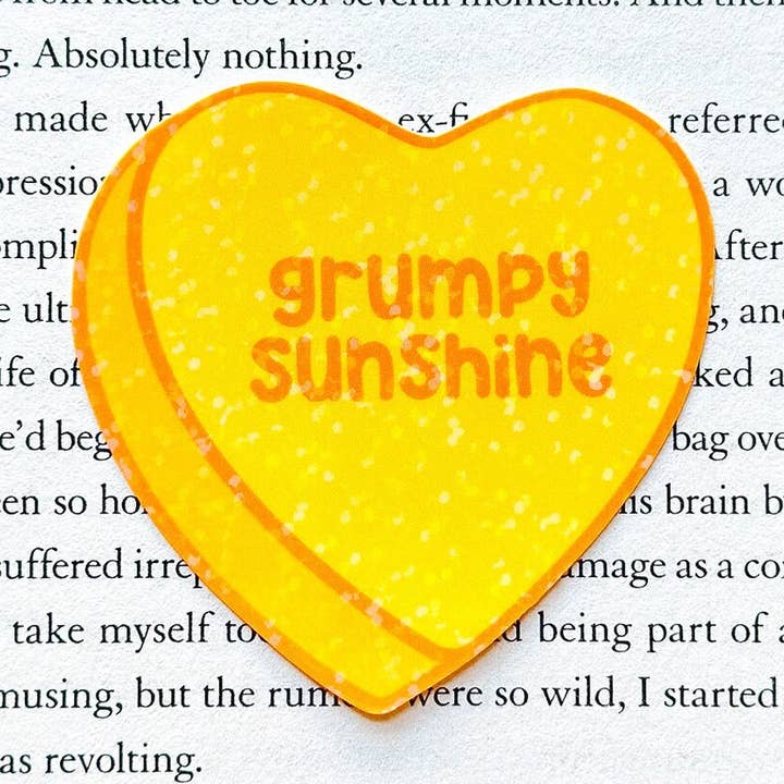 candy heart "grumpy sunshine" kindle book sticker for wholesale by Smut Babe Co.