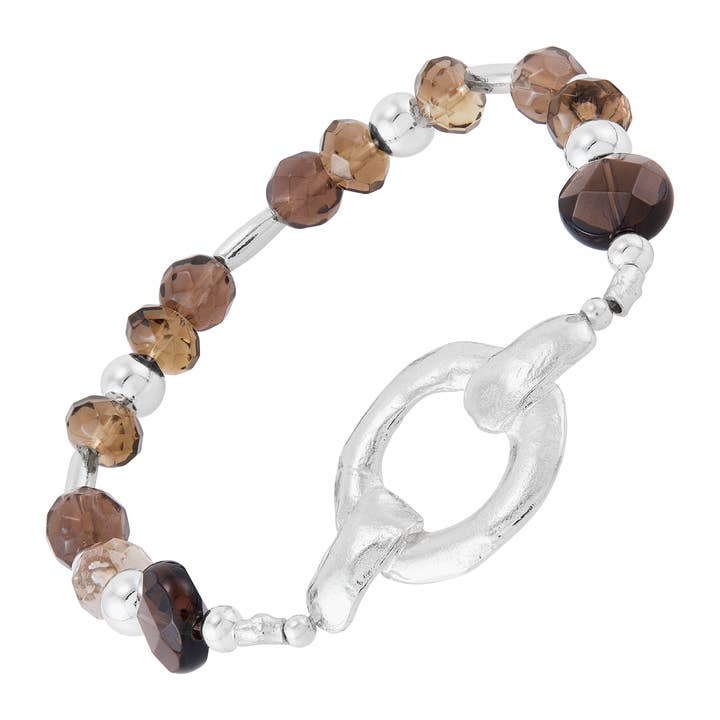 Bracelet en argent avec quartz fumé et hématite 'Desert Sun' de Silpada pour la vente par Silpada