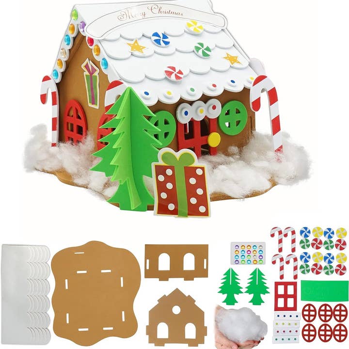 Kit de bricolage en mousse Maison en pain d'épice 4E pour enfants et tout-petits pour la vente par 4E's Novelty