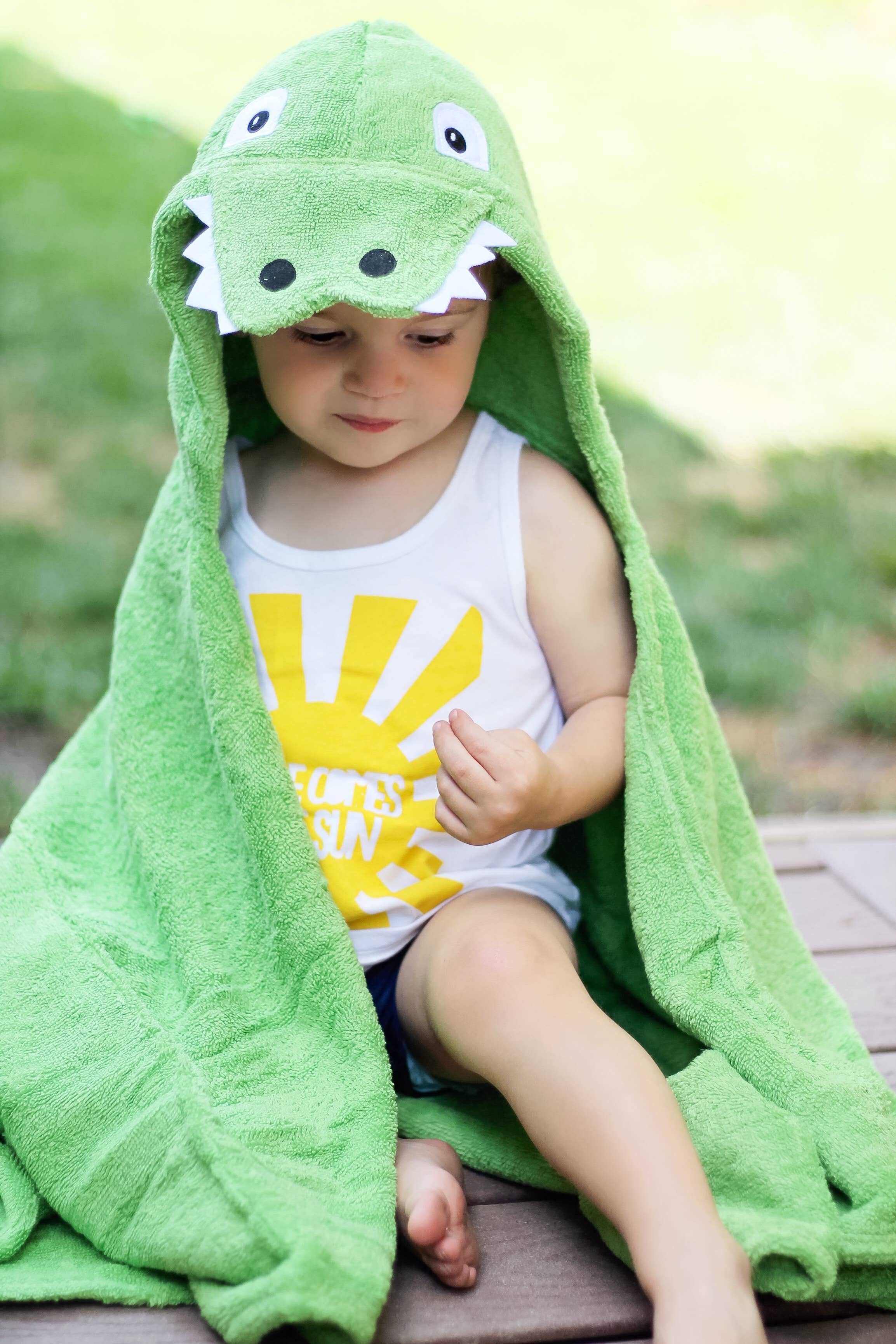Yikes Twins - Wholesale Hooded Towel - Kids & Baby - Alligator Hooded Towel for toddlers ages 2 to 8 years old3