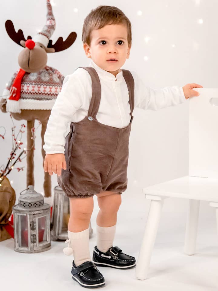 Ensemble salopette et chemise pour bébé en coton 100% pour la vente par Minhon