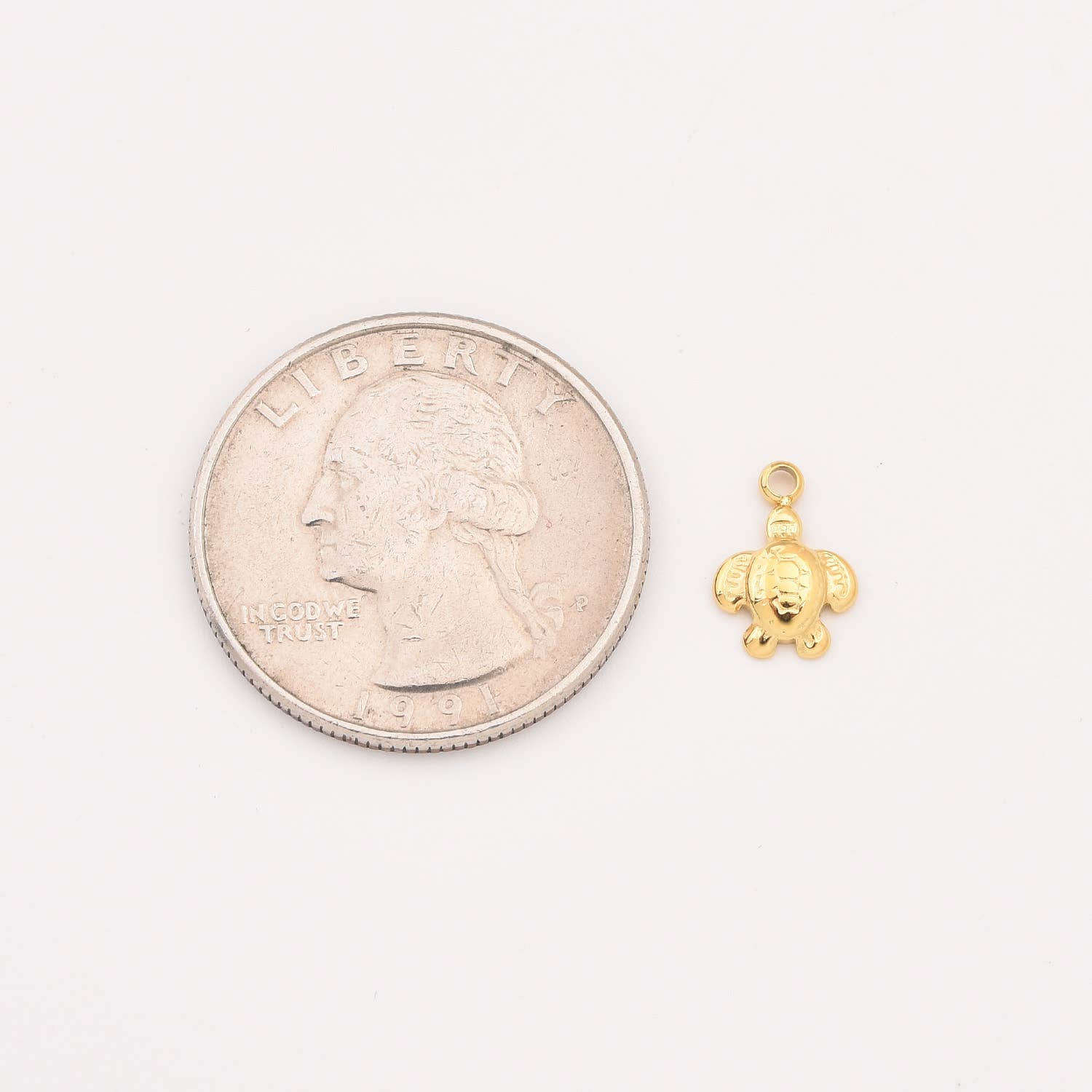 Beads Creation - Wholesale Individual Charm/Pendant - Gold Filled Turtle Charm, Sea Animal Stainless Steel, SCP0801