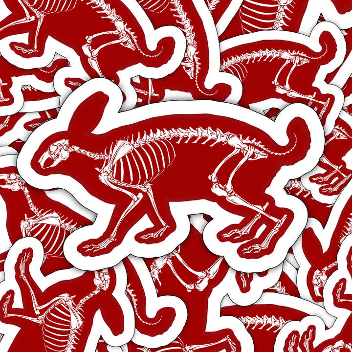 Adhesivo impermeable de vinilo para portátil, diseño de esqueleto de conejo para venta al por mayor de Dark Veinlet