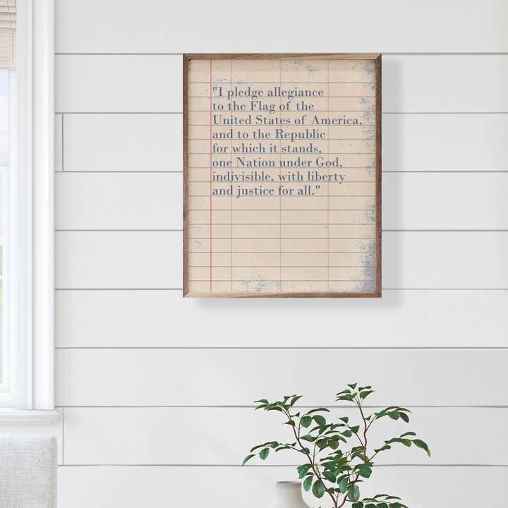 Kendrick Home - Wholesale Sign - I Pledge Allegiance On Paper